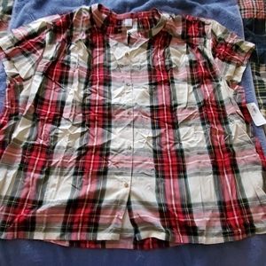 Plaid button down top